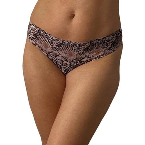 Sexy Women Seamless Underwear High Quality Womens Panties Print Tanga Low-rise Lingerie Ice Silk Intimate Briefs Striped Panty