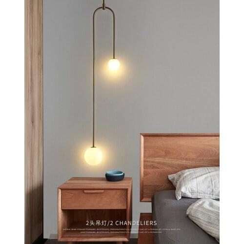 Modern Glass Ball Pendant Lighting For Bedroom/Hotel Nordic Gold Pendant Lamp /Hanging Lights Art Deco Pendant Lamp Home Indoor