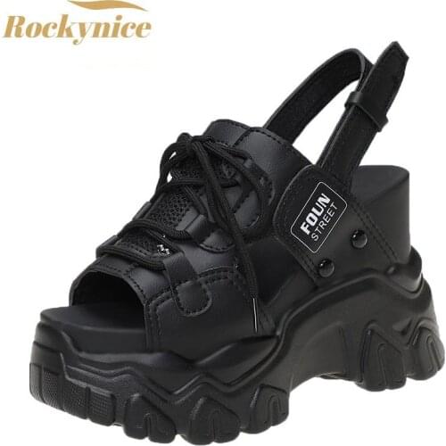 High Heels Sandals Women Shoes 2021 New Summer Wedges Height Increasing 11cm Ladies Sandal Platform Chunky Shoes Sandalias Mujer