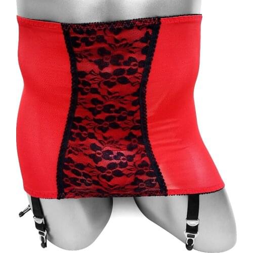 Sexy Lingerie high waist Sissy Lace stocking garter belt suspender Fashion See Through Mens Sheath Mini Skirts Club Goth Garter