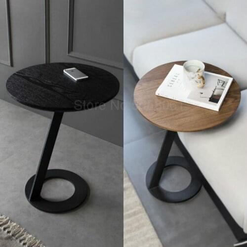 Nordic simple small apartment living room multi-function creative mini round table sofa side cabinet corner small coffee table