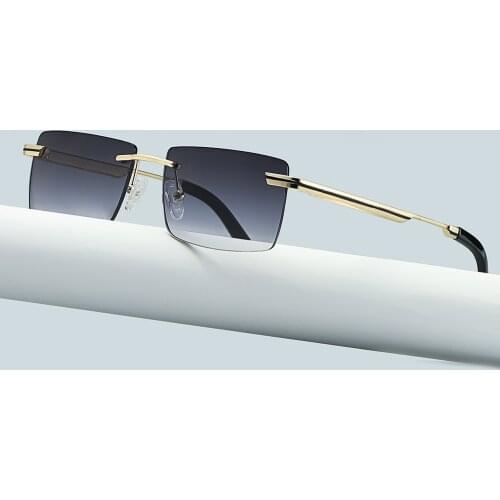 JackJad Fashion Rectangle Rimless Gradient Style Sunglasses For Men Women Vintage Metal Brand Design Sun Glasses Shades 2A341