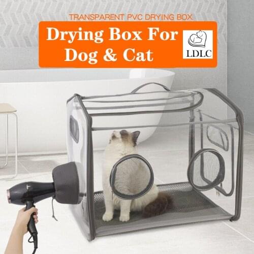 LDLC Dog Pet Drying Box Cat Blowing Drying Bag Foldable Dog Bathing Drying Tent Dog Cat Transparent PVC Drying Box Pet Supplies