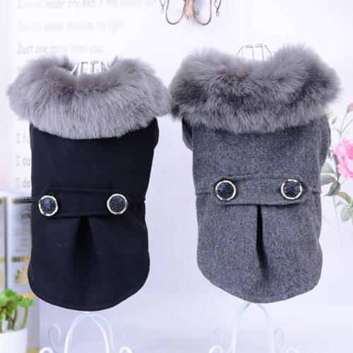 Warm Dog Clothes Pet Dog Woolen Coat cute dog coat jacket dog autumn winter jacket 2color S M L XL Pet Coat For Puppy