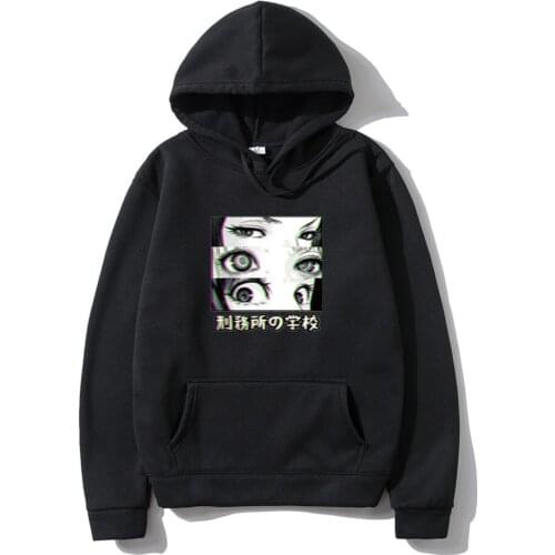 Hoodie Men Sweatshirt Prison School Eyes Sad Japanese Anime Hooded Mens Spring Winter Hip Hop Loose Fit Hip Hop Funny Pullover