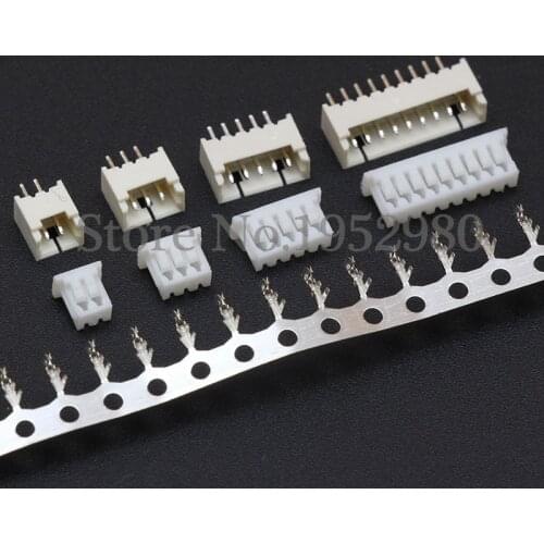 100 Set 1.25mm Pitch Connector Micro JST Horizontal Straight Pin 2/3/4/5/6/7/8/9/10/11/12P ( Pin Header + Housing + Terminal )