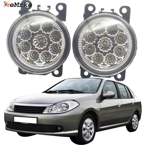 2PCS Car Styling 9-Pieces LED Fog Light Lamp for Renault Thalia Symbol 2 3 2008 2009-2011 2012-2017 2018 2019 Fog Lights 12V DRL