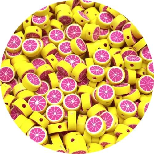 30pcs/lot 10mm Grapefruit Beads Polymer Clay Beads Mixed Color Polymer Clay Spacer Beads For Jewelry Making DIY Bracelet #15