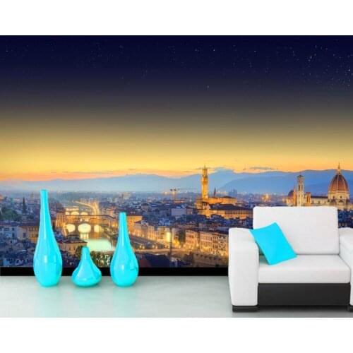 Papel de parede Italy Houses Rivers Bridges city Building night time 3d wallpaper,living room bedroom sofa TV background murals