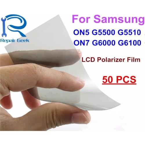 50pcs Flex Cable Anti Static LCD Light Polarizer Polarized Film For Samsung ON5 ON7 G5500 G5510 G5700 G6000 G6100 Polaroide