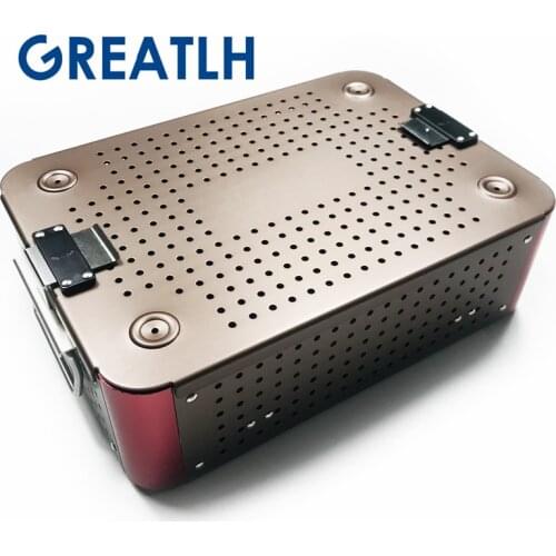 Aluminium alloy sterilization tray case dental Disinfection box opthalmic instrument autoclavable box