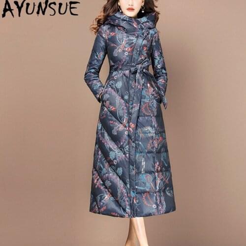 AYUNSUE Womens Down Jacket Winter Jacket Women Clothes 2020 Print Korean Long Jackets for Women Warm Parka Chaqueta Mujer MY