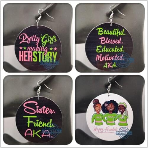 Free Shipping!Fashion Newest AKA wooden Earrings