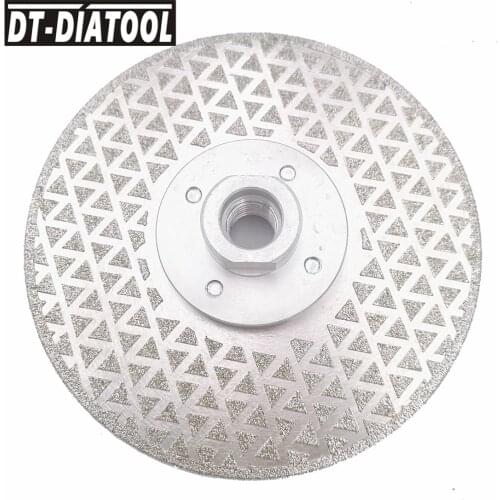 DT-DIATOOL 1pc Dia 5"/125mm Both Side Coated Diamond Saw Blade Cutting Disc for Granite Marble with M14 Flange Grinding Wheel