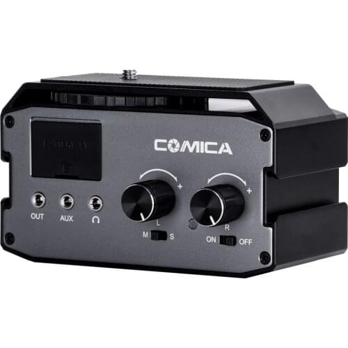 Comica CVM-AX3 AX3 XLR Audio Mixer Adapter Preamplifier Dual XLR/3.5mm/6.35mm Port Mixer for Canon Nikon DSLR Camera Camcorder
