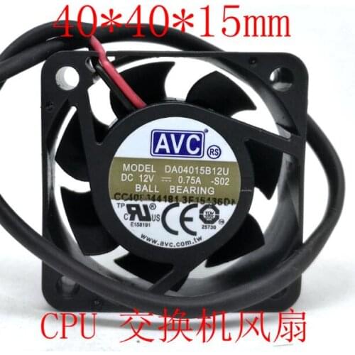 AVC DA04015B12U 4CM 401512V Two-wire Computer CPU Power Box Switch High Volume Fan
