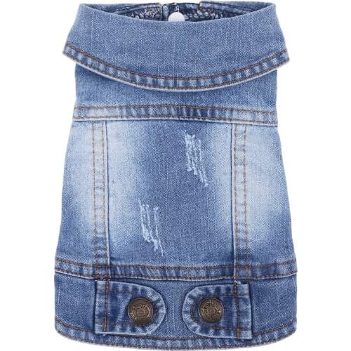 Pet Denim Jacket for Dogs Spring Dog Clothes for Small Medium Breeds Dogs Fashion Design Puppy Jeans Vest French Bulldog Terrier