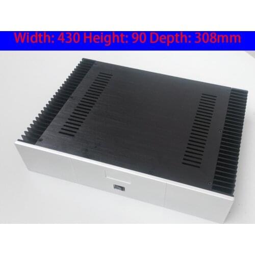 KYYSLB 430*90*308mm 4309 All Aluminum Class A Amplifier Chassis Box House DIY Enclosure with Cooling Holes Amplifier Case Shell
