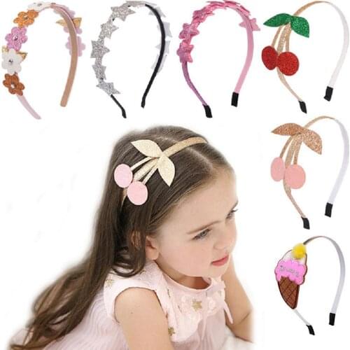 Baby Girls Cute Shiny Sequin Love Heart Hair Band BB Party Birthday Headwear Headband Children Hair Accessories