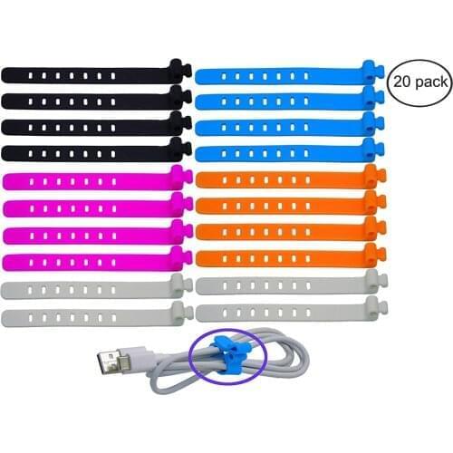 5PCS 100% Food Grade Silicone Bag Ties Cable Management reusable Zip Tie Twist Multi-use Bag Clip Food Saver