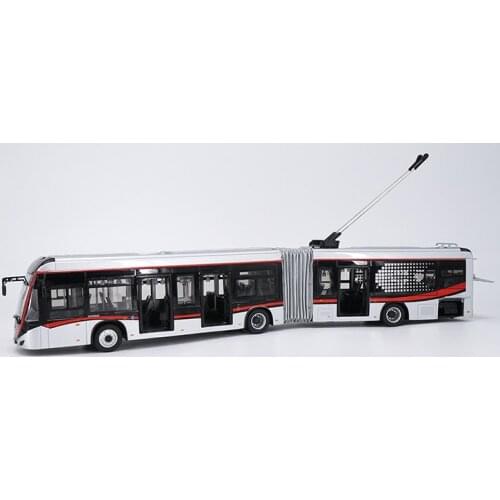1:42 Diecast Model for Yutong Dual-source Trackless Trolleybus BRT ZK5180A Alloy Toy Miniature Collection Gifts ZK6120R41