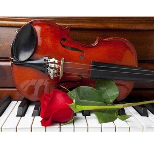 Music Diamond Painting Kits Guitar Diamond Dotz Mosaic Embroidery Picture Violin Crystal Rhinestone Sticker Decal Wall Art Craft