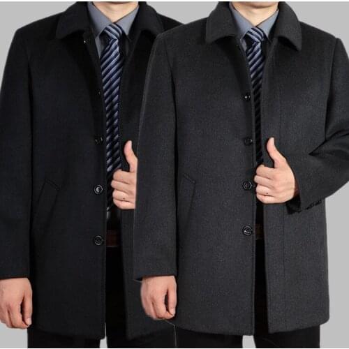 2018 new arrival mens wool coat medium-long male thickening cashmere larrge outerwear winter trench plus size M L XL 2XL 3XL4XL