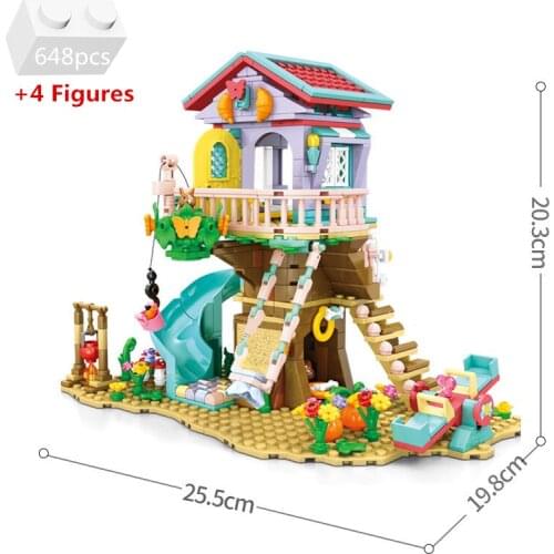 2021 NEW Summer Jungle Camping Tree House Playground Building Blocks Classic Model Kit Bricks Toys For Child Gifts With Lighting