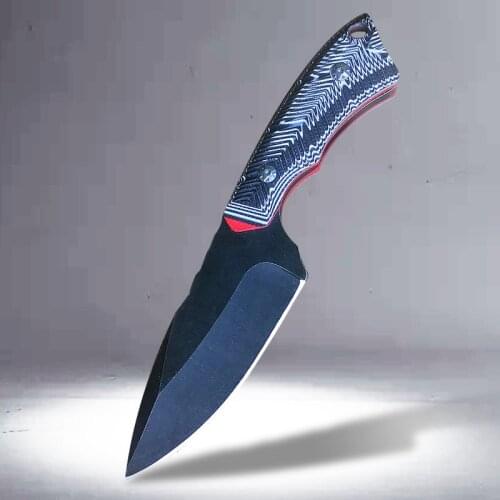 EVERRICH CS Black stonewashed 440c straight blade 59HRC high hardness camping knife marc color G10 outdoor blade