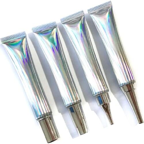 Wholesale 20g Lotion Cream Soft Tube Packaging Silver Iridescence Private Logo Refillable Cosmetic Eye Cream Squeeze Tube 50pcs