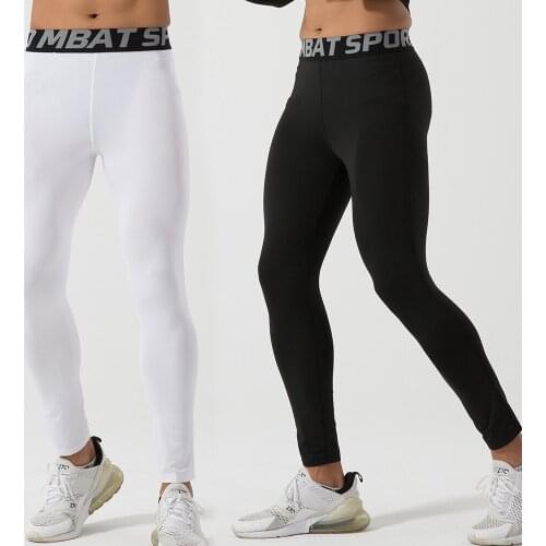 Autumn and Winter Sweatpants for Men Compression Pants Sportswear Running Training Fitness Sports Gym Leggings Black