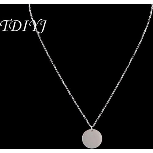TDIYJ Jewelry Stainless Steel Engraved Name Necklace for Women Initial Necklace 18'' Chain Necklace