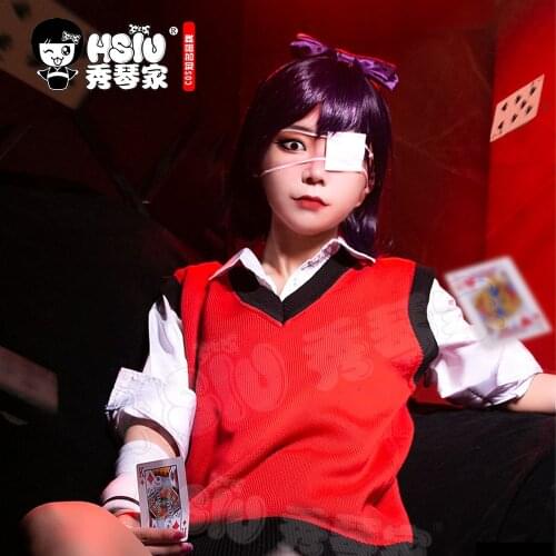 HSIU Runa Yomozuki Cosplay Wig Kakegurui Costume Play Wigs Halloween Costumes Hair free shipping NEW High quality