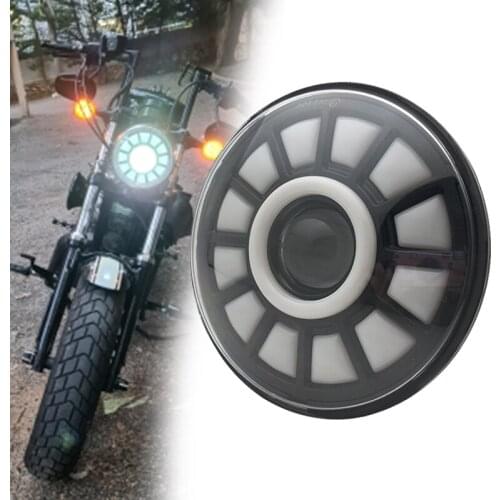 7" Led Car Motorcycle Headlight H4 Phare Farol Moto Headlamp Head Light For Harley Softail Cafe Racer Chopper Honda