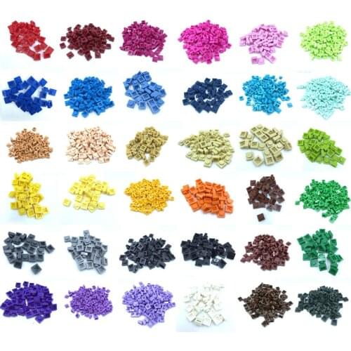 550Pcs/lot Plate 1x1 Building Block MOC Parts DIY LOGO Pixel Art QR Code Brick Toy 80 Different Colors Compatible with 3024 Part