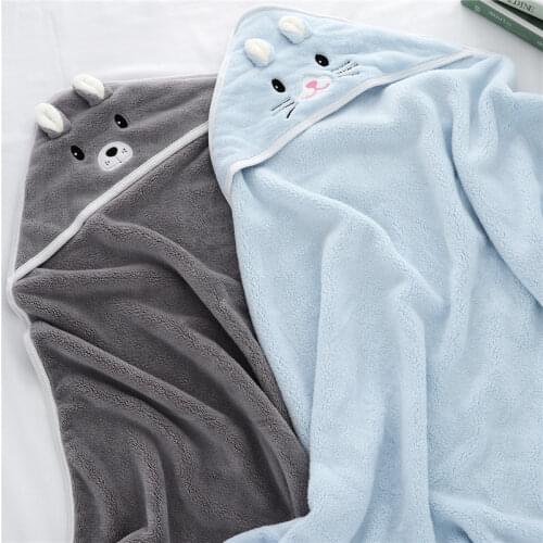 Toddler Baby Hooded Towels Newborn Kids Bathrobe Super Soft Bath Towel Blanket Warm Sleeping Swaddle Wrap for Infant Boys Girls