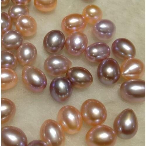 Freshwater Pearl Half Hole Rice Beads For Earrings And Ring DIY Jewelry Top Quality 9-10mm Fashion Jewelry Charming Woman Gift