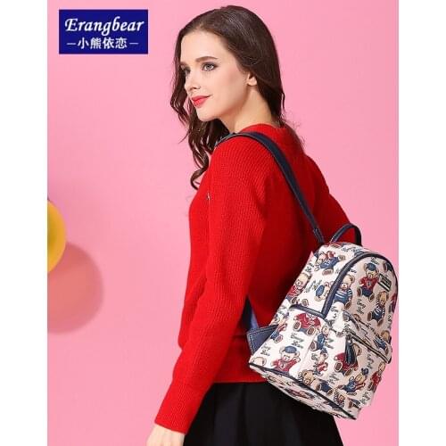 Classic bear handbags jacquard fabric backpack mini small bag ladies bag small backpack mini backpack women