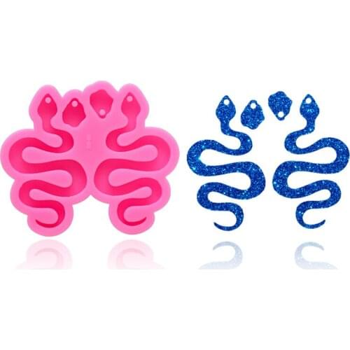 S/L Super Glossy Snake Earrings Mould Resin Silicone Mold DIY Epoxy Mould Decoration Keychain Chocolate Cake Decorating Mold