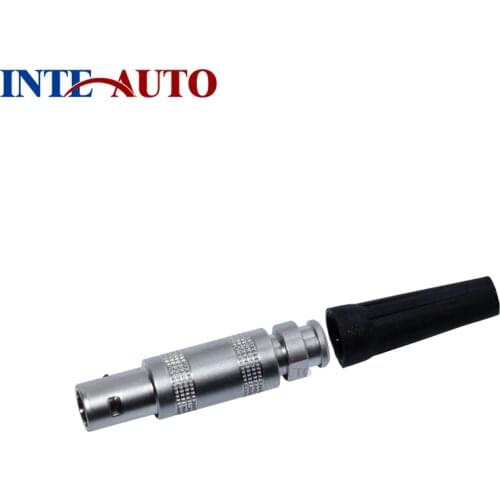 S series TFA 0S M9 4 Pins connector, Half-Moon circular push pull cable wire plug TFA.0S.304 bend relief