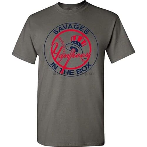 Savages In The Box Baseball Softball Yankee Shirt Homme Customized Tee Shirt
