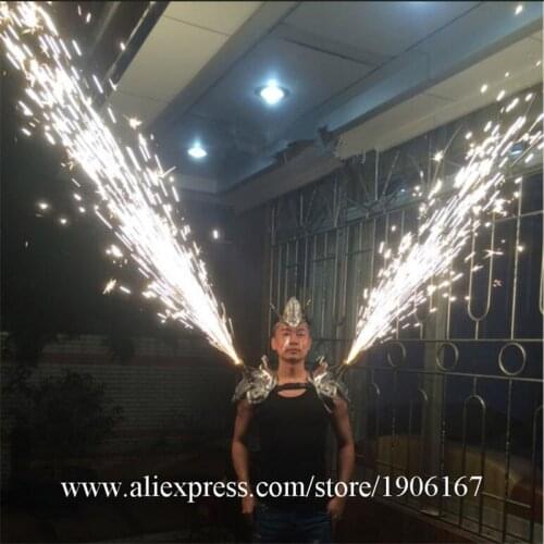 Silver Dance Bar Shoulder Wears Mask Singer Cold Fireworks Clothing Party DJ DS Disco Ballroom Light Costumes Supplies