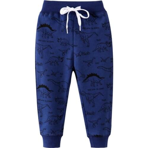 Top Brand New Arrival Animals Kids Sweatpants for Boys Girls 2-7T Fashion Sport Drawstring Long Pants Baby Dinosaurs Trousers