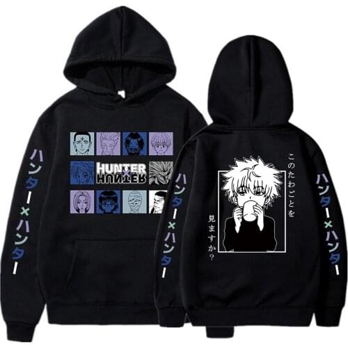 Anime Hunter X Hunter Killua Printed Hoodie Long Sleeve Pullover Plus Size Sweatshirts Tops Clothes