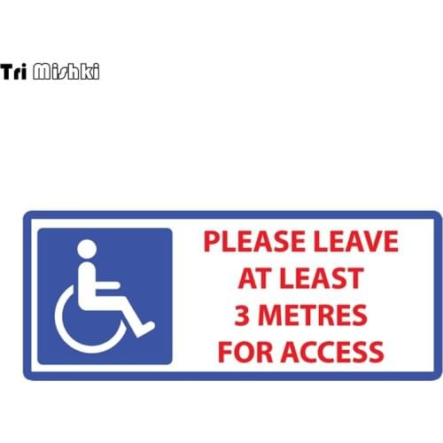 Tri Mishki WCS684 20x8.4cm Disabled Please Leave 3 Metres access car sticker funny colorful car stickers auto automobile decals