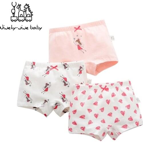 Children Soft Cotton Panties Cute Cartoon Printing Boxer Underwear Girls Breathable & Comfortable Underpants Kids Clothing