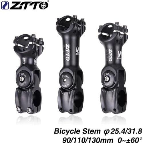 ZTTO Bicycle Parts MTB Road City Bike Bicycle Adjustable Stem 31.8mm 25.4mm 60 Riser 90 110 130mm Fiting For XC