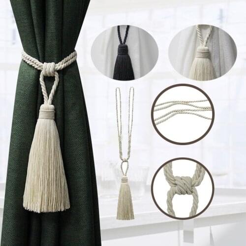 1Pc Tassel Curtain Tieback Home Decoration Handmade Curtain Holder Buckle Rope Hanging Ball Tassels Accessories Curtain Tie