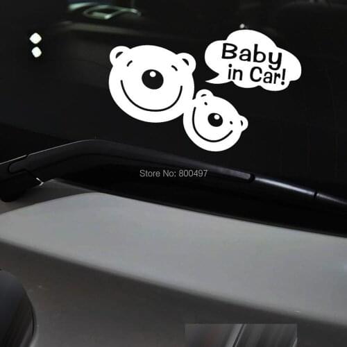 10 x Design Funny Car Sticker Lovely Bear Baby in Car Winnie for Ford Chevrolet Volkswagen Honda Hyundai Peugeot Toyota Mazda