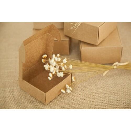 1000pcs 6.5*6.5*3cm Brown Kraft Paper Box For Candy/food/wedding/jewelry Gift Box Packaging Display Boxes Diy Necklace Storage
